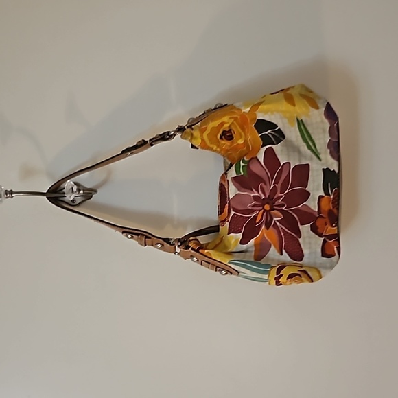 VTG 1970s FOSSIL Floral Canvas Boho Carpet Key-per Shoulder Bag - Picture 6 of 12